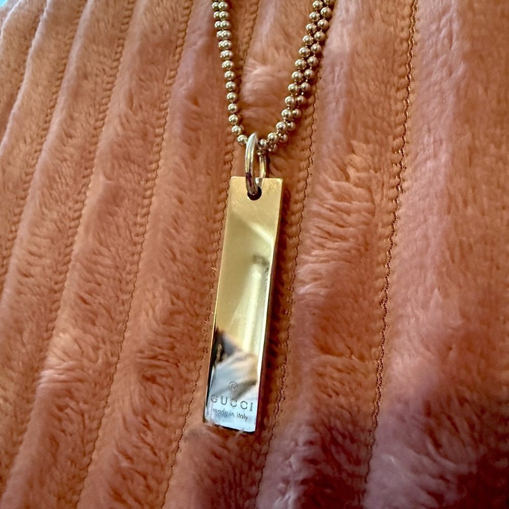 Gucci Bar Tag Double Strand Sterling Silver necklace - Picture 5 of 9